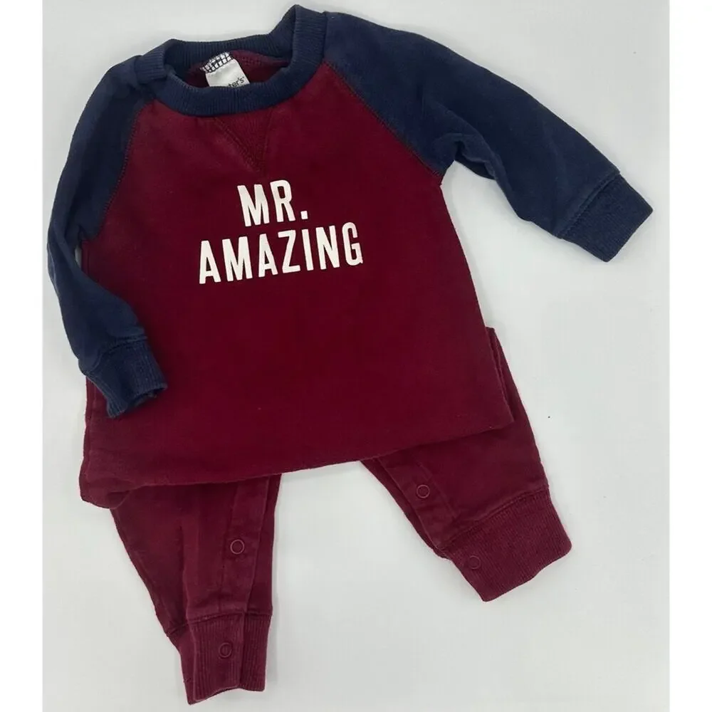 Carter’s Amazing Romper Size 6 Months Blue Red (804)